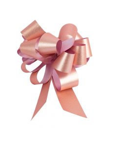 Lazo plástico liso escarchado 5pulg 6pzas rosado