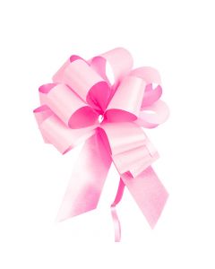 Lazo plástico liso escarchado 30mm 5pulg 6pzas rosado