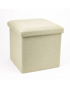 Banco cuadrado organizador con relieve 38x38x38cm verde