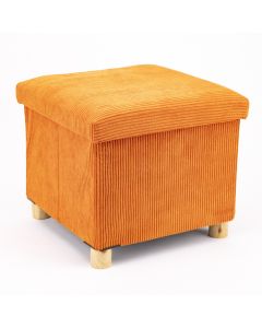 Banco cuadrado organizador con relieve rayas 38x38x35cm naranja