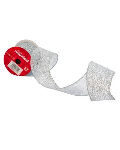 Cinta decorativa navideña con escarcha 3yrdx6.3cm plateado
