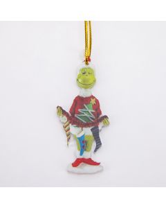 Figura colgante acrílica navideña grinch con calcetines 8cm multicolor