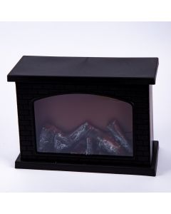 Lámpara rectangular chimenea con cable USB 28x12x19.7cm negro