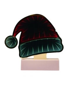 Lampara plástica figura gorro navideño 16.5x16.5x4.5cm multicolor