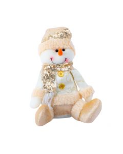 Peluche navideño santa-muñeco nieve alfelpado lentejuela 38cm 