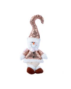 Peluche colgante navideño muñeco nieve con lentejuelas 40cm 