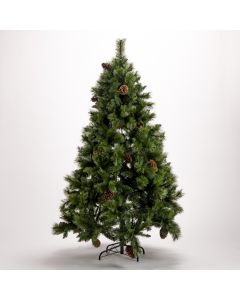 Árbol artificial navideño con bellota y detalle gotas 180cm verde