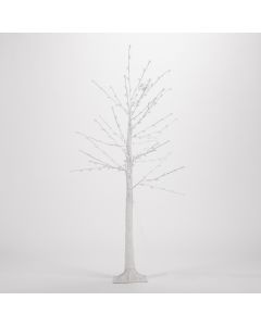 Árbol plástico navideño con luz multicolor 144l 20w 110v 150cm blanco