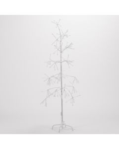 Árbol plástico navideño con luz cálida 150cm 144l 20w 110v blanco