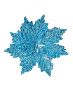 Flor navideña celeste 23 cm