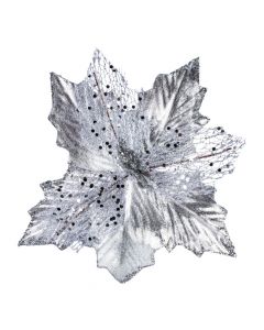 Flor plateada con lentejuela