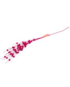 Rama artificial navideña lisa con fruto escarchada 68cm fucsia