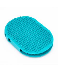 Cepillo silicón para mascota liso 11.5x15cm 2en1 turquesa