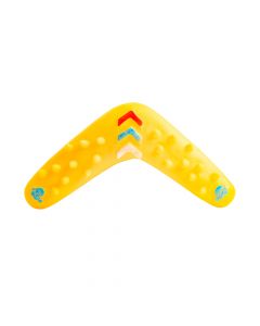 Boomerang plástico para mascota con relieve 27x6.5cm surtido