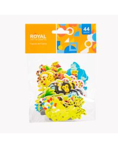 Figura foamy adhesiva animales jungla 44pzas surtido