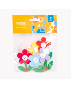 Figura foamy adhesiva flores 6pzas surtido