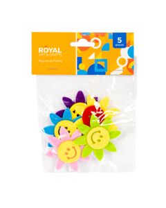 Figura foamy adhesiva flores 5pzas surtido