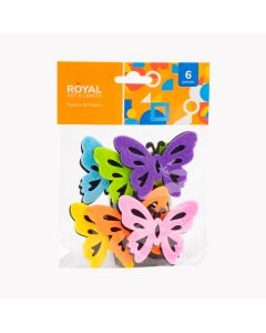 Figura foamy adhesiva mariposa 6pzas surtido