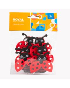 Figura foam afelpada mariquita 6und