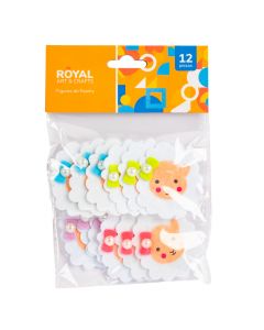 Figura foam afelpada obeja con detalle lazo y perla 12pzas