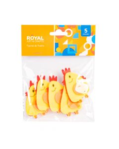 Figura foamy adhesiva pollo 5pzas +3a 