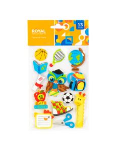 Figura foamy adhesiva escolar 13pzas surtido