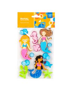 Figura foamy adhesiva sirenas 12pzas surtido