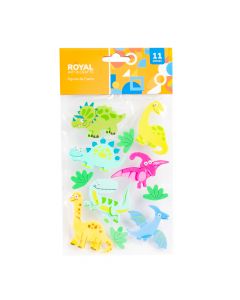 Figura foamy adhesiva dinosaurio 3d 11pzas surtido