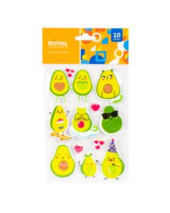 Figura foamy adhesiva aguacate 10pzas surtido