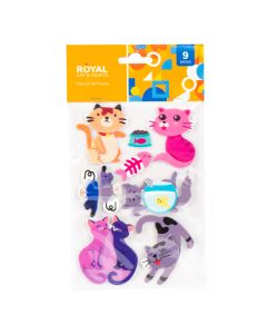 Figura foamy adhesiva gatos 9pzas surtido