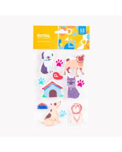 Figura foamy adhesiva perros 12pzas surtido