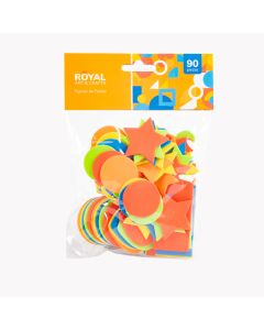 Figura foamy adhesiva figuras liso 90pzas surtido