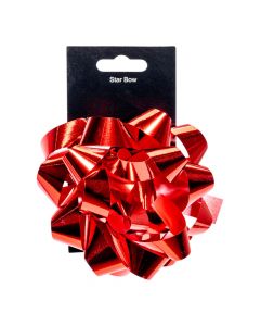 Moño plástico rojo 12cm