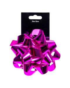 Moño plástico fucsia 12cm