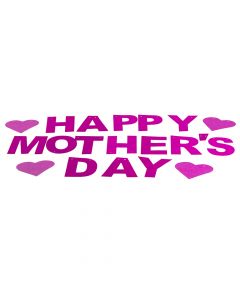 Letrero cartón happy mothers day con corazones escarchado 