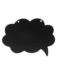 Pizarra madera figura nube 18x12cm negro