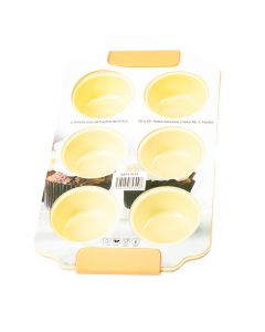 Molde acero liso antiadherente 6 cupcakes
