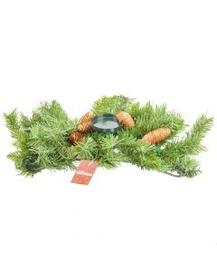 Candelabro navideño con bellotas 52cm verde