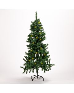 Árbol plastico navideño con luz 360 luces 150cm verde