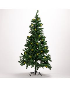 Árbol plastico navideño con luz 700 luces led270 8 funciones 180m verde