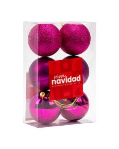 Esferas navideñas fucsias