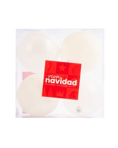 Esfera navideña 10cm 4und blanco