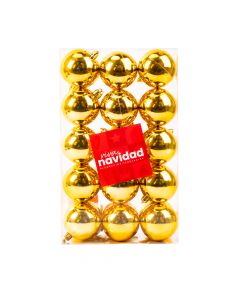 Esfera navideña lisa brillante 6cm 30und dorado