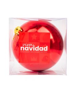 Esfera navideña lisa brillante 15cm rojo metálico