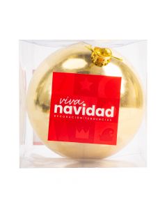 Esfera navideña lisa 15cm champagne metálico