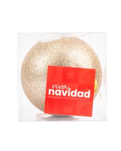 Esfera  navideña escarchada 15cm cobre