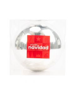 Esfera navideña lisa brillante 20cm plateado