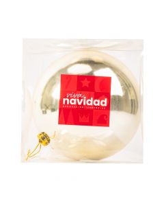 Esfera navideña lisa brillante 20cm champagne