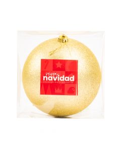 Esfera navideña lisa escarchada 20cm dorado