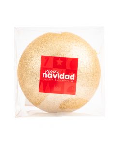 Esfera  navideña escarchada 20cm champagne